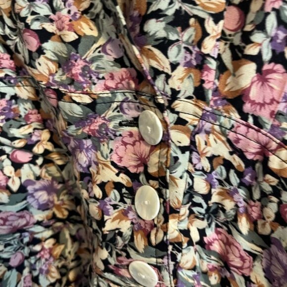 Vintage floral Cottagecore dress airy light weight rayon womens xXL Grannycore - Picture 4 of 10